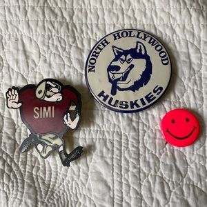 VINTAGE Los Angeles High School Spirit Pin Back Buttons-Have A Nice Day 1970s